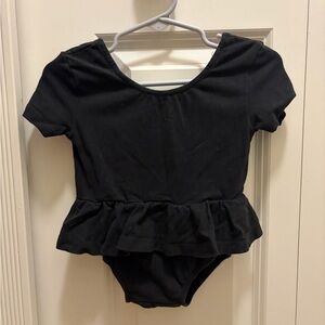 Girls' Black Peplum Dance Leotard
